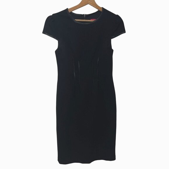 Betsey Johnson Black Cap Sleeve Sheath Dress Size 4 - Picture 2 of 10